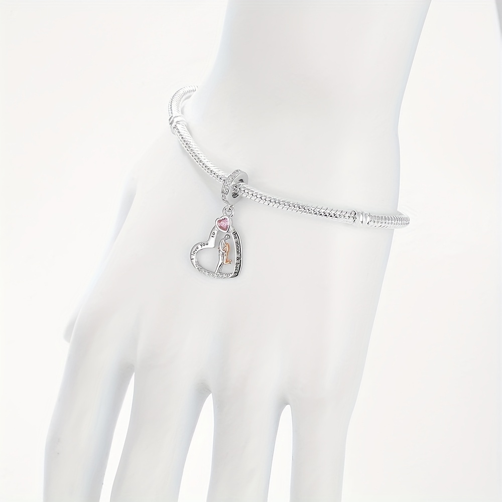 925 Sterling Silver Dad and Daughter Heart Charm
